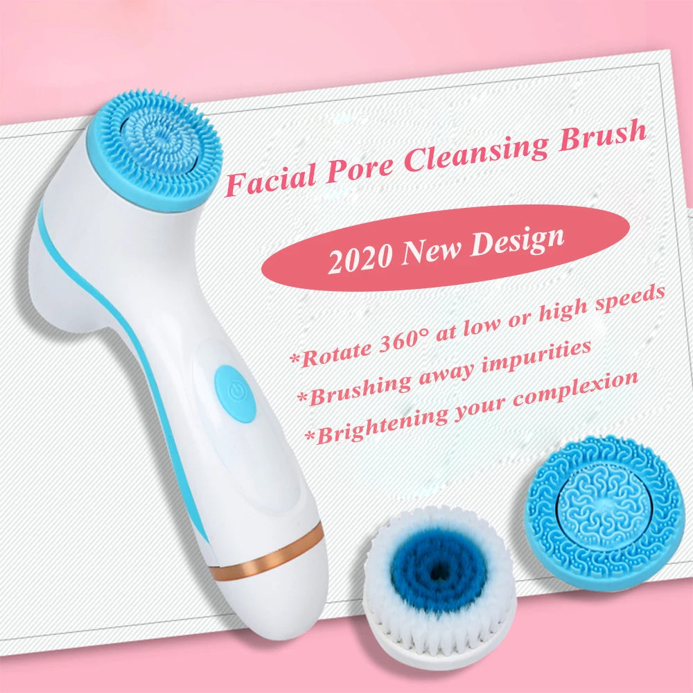 Facial Cleansing Brush Sonic Face Spin Brush Set