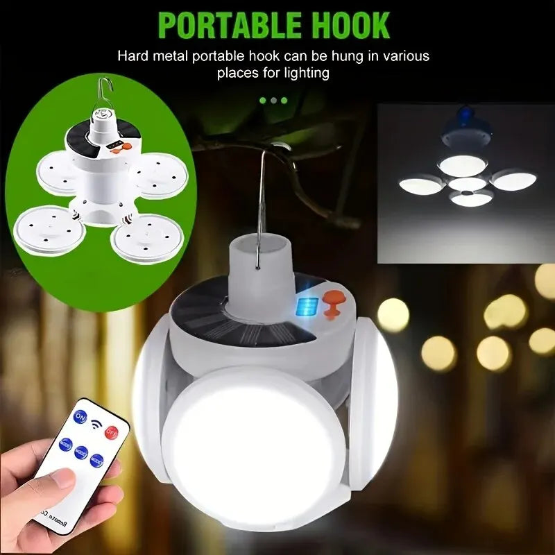 Portable Solar Camping Lantern USB Rechargeable